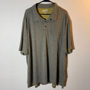 Duluth Trading Co. 3XL Relaxed Fit Green‎ Polo Shirt Button Up Pocket Mens